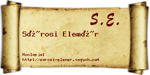 Sárosi Elemér névjegykártya