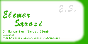 elemer sarosi business card